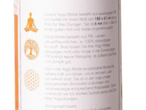 Yogamatte TPE ecofriendly – orange/grau 6mm zweischichtig mit Blume des Lebens